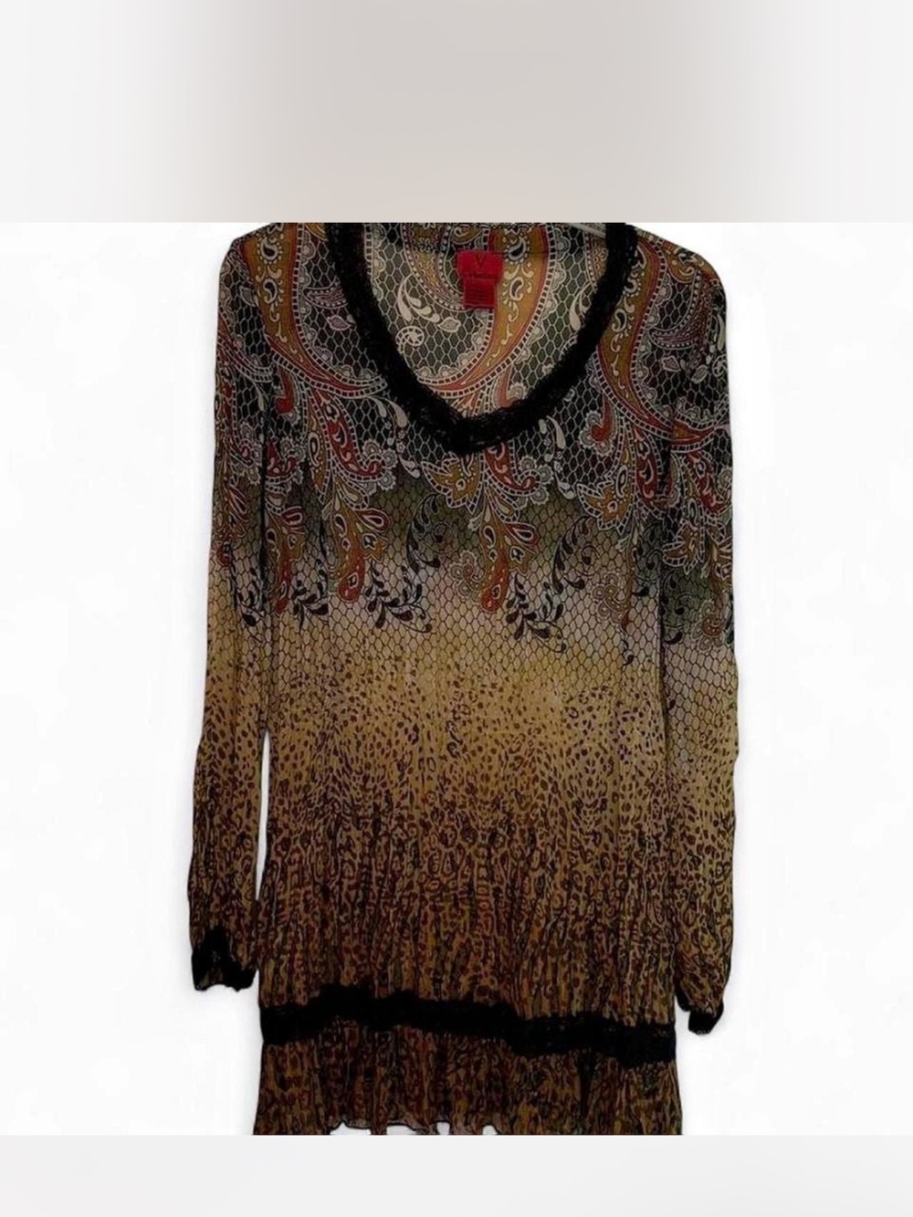 Christina Brown & Black Paisley Mini Dress